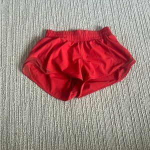 Lululemon Athletica Red Athletic Shorts Lightweight Breathable Design